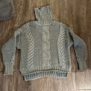 Grey Knit Cropped Sweater